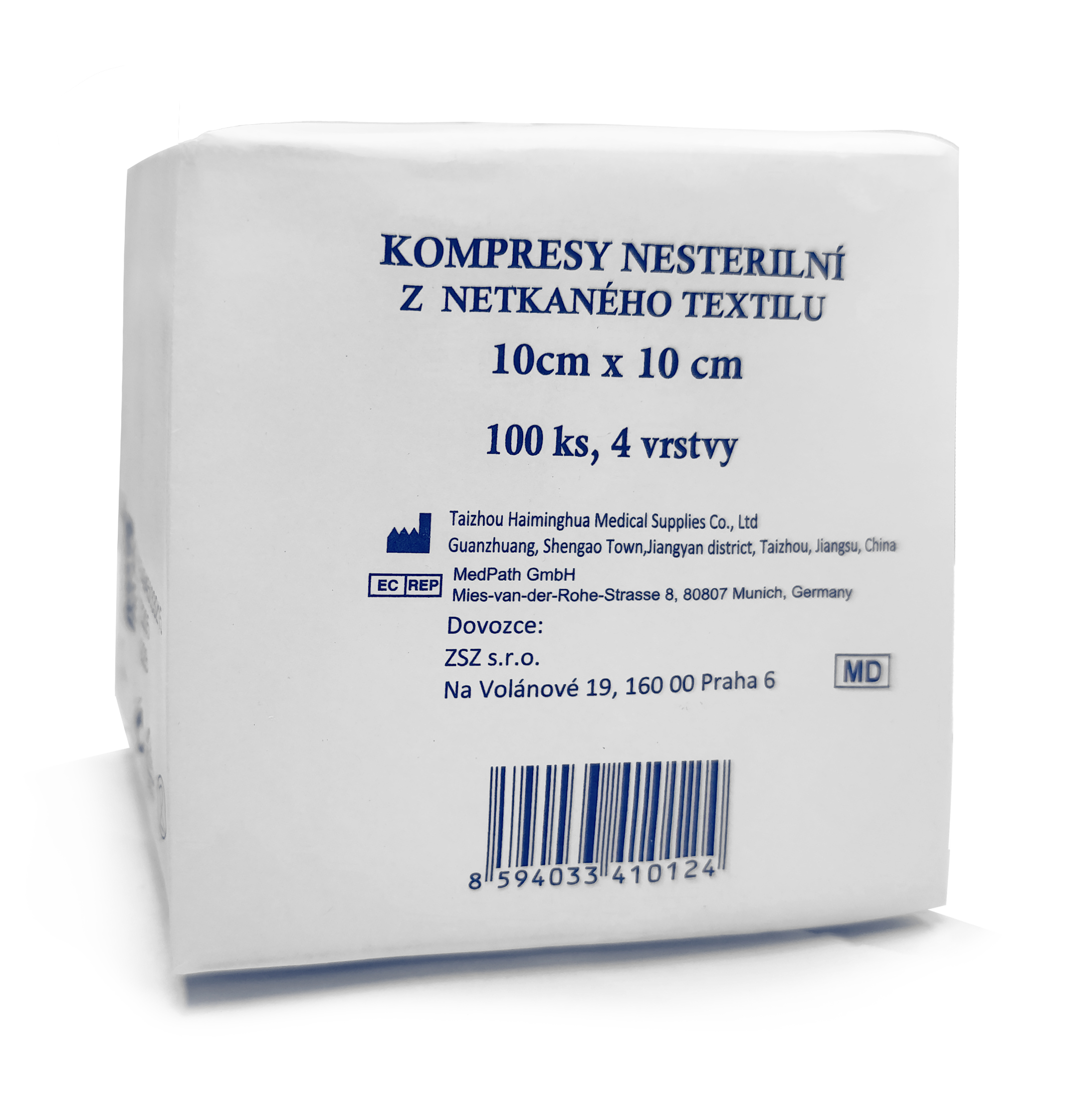 Kompresy nesterilní z netkaného textilu 4 vrstvy