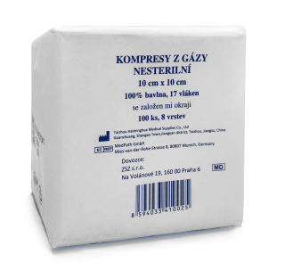 Kompresy nesterilní gázové, 8 vrstev